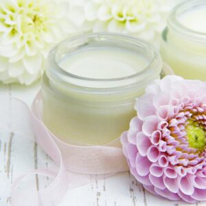 cream skin cream glass blossoms 4418928